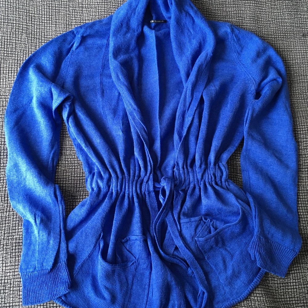 Elie Tahari Halle linen tie front cardigan